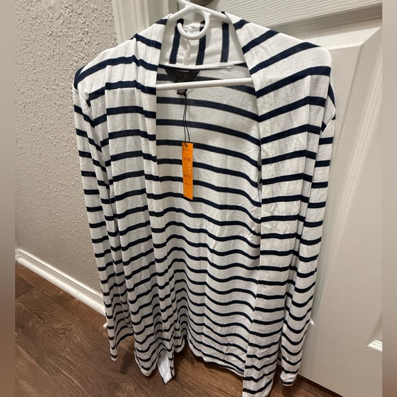 Mi Sweaters - Mi Navy and White Striped Top